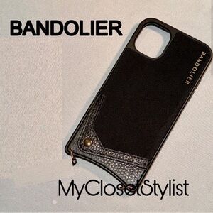 NEW BANDOLIER Mod Tech Black 11 Pro iPhone Wallet Case RARE! Neoprene Leather